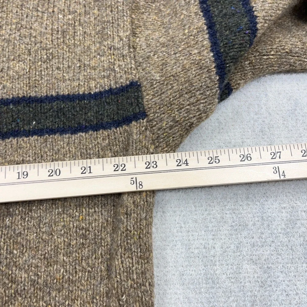 Vintage Eddie Barer Sweater Men Large Brown Wool Knit Ribbed Crewneck 90s Y2K * - Picture 7 of 9